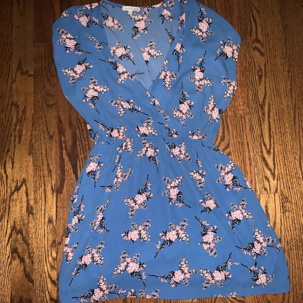 Blue and pink floral dress